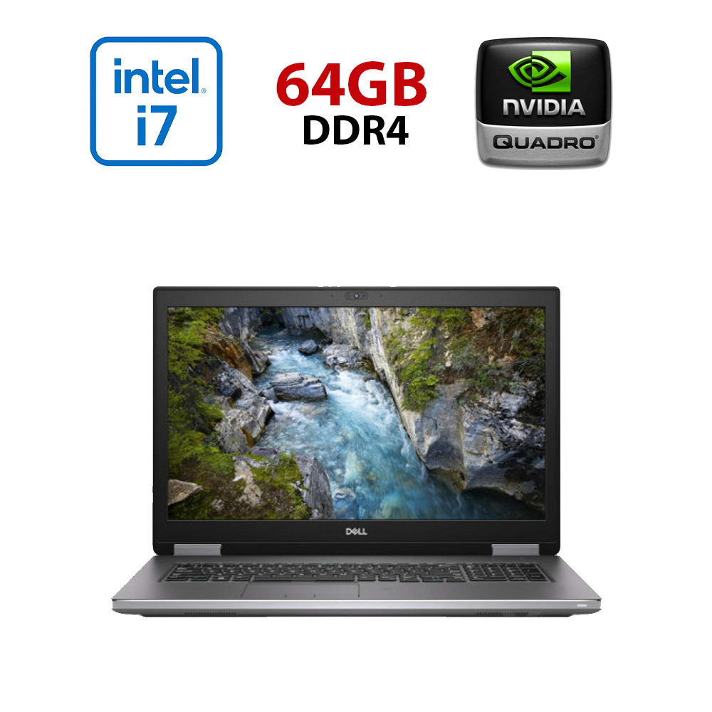 Ноутбук Dell Precision 7740/ 17.3" (1920x1080)/ Core i7-9750H/ 64 GB RAM/ 1000 GB SSD/ Quadro RTX 4000 8GB