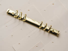 Затискачі (кріплення) для папок меню. Колір "золото". 230х25мм. Кільце 25мм