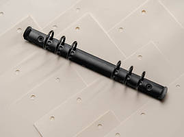 Затискачі канцелярські для папок меню. Колір Чорний. 230х20мм. Кільце 25мм