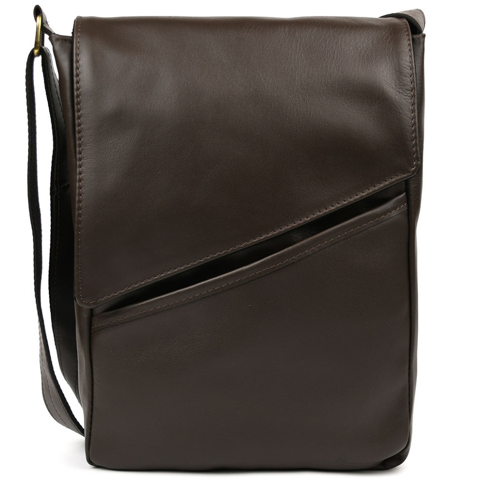 Чоловіча шкіряна сумка А4 через плече GC-1502-3md TARWA косий клапан, фото 1