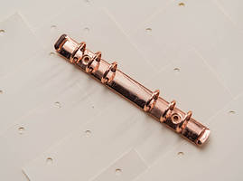 Затискачі для папок меню з роз'ємними ланками. Колір "рожеве золото". 180х25мм. Кільце 25мм