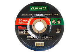 Диск зачистний по нержавіючій сталі Apro 125 х 6 х 22.23мм