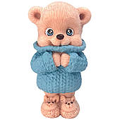 Кондитерська прикраса "Ведмедик коричневий у блакитній кофточці"