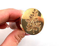 Веточка - Печать для сургуча 2,5см, с деревянной ручкой