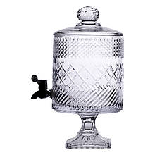 Лимонадниця з краном на підставці скляна 4,5 л HP-19-4