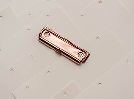 Затискачі (канцелярська фурнітура) для блокнотів. Колір "рожеве золото". 100х30мм