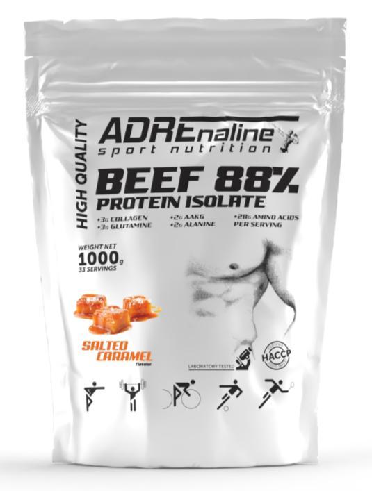 Протеїн ADRENALINE BEEF ISOLATE 1000 грамів Смак: Солена карамель, фото 1