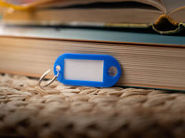 Бирка для ключів. Колір синій. 50мм