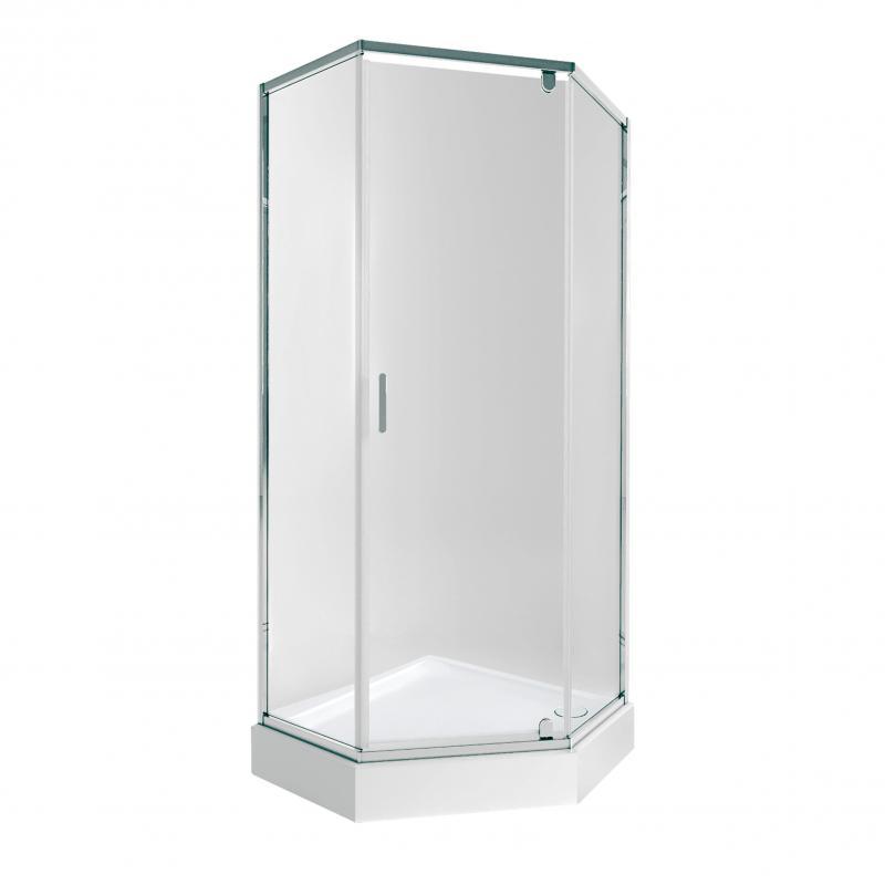 Набір Qtap душова кабіна Scorpio CRM10995-AC6 Clear 2120x900x900 мм + піддон Diamond 309912 90x90x12 см