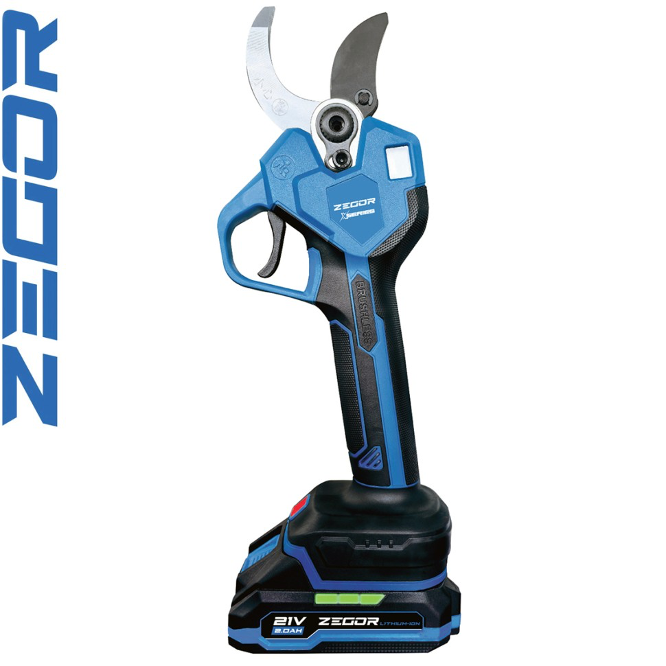 Потужний секатор акумуляторний Zegor ESAX-21BL-50 (1акум.21В 2Аг/зарядний)