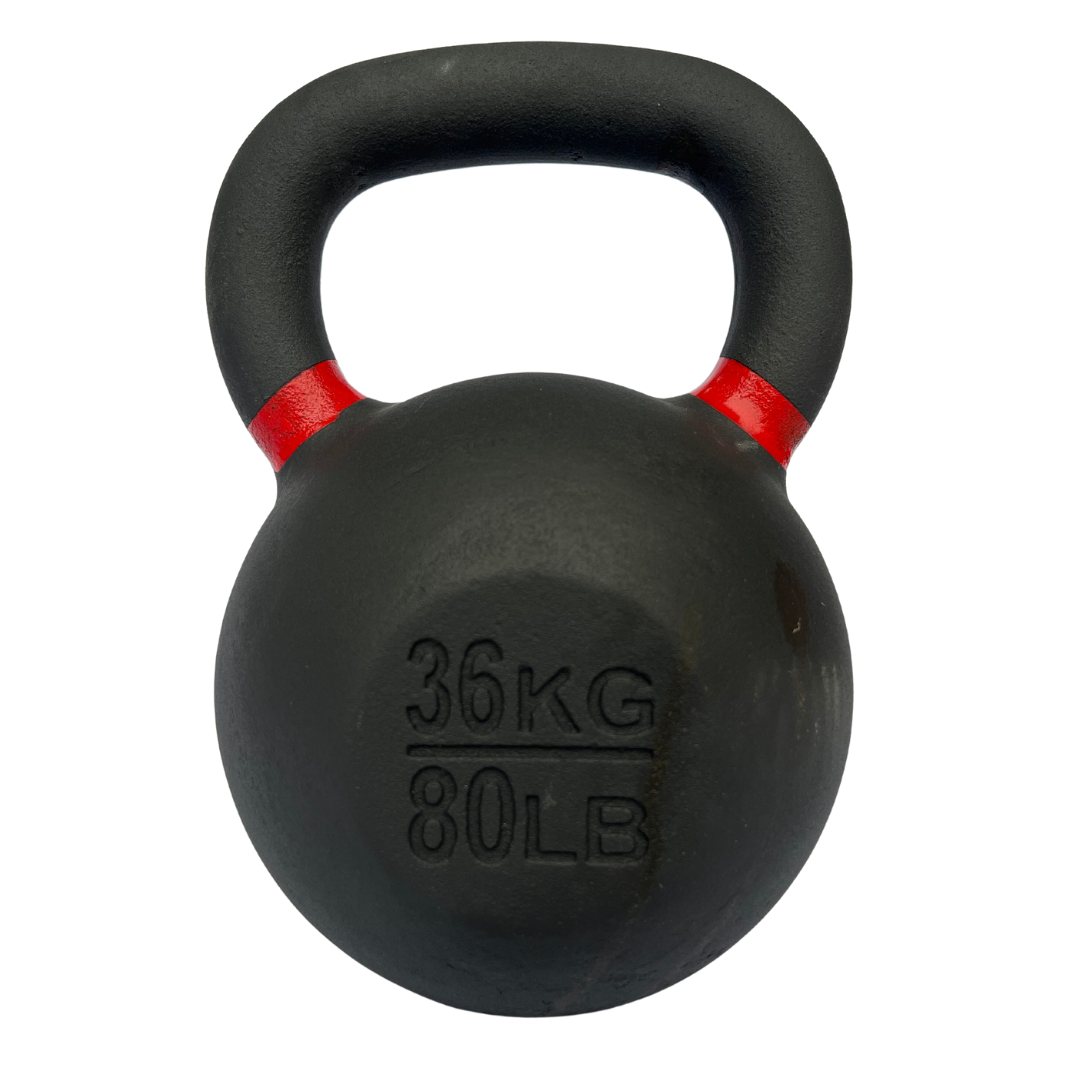 Чавунна гиря WCGPRO 36 кг для силових тренувань, чорна