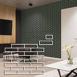 Трафарет для штукатурки, фарбування цегляна кладка, цеглина 5 х 20 см, товщина 1 мм (490х640)