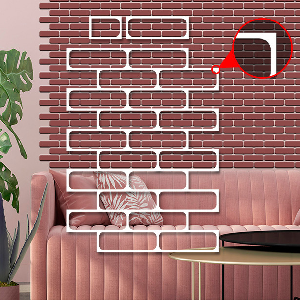 Трафарет для штукатурки декоративний багаторазовий, з імітацією декоративної кладки заокруглені кути, 1 мм (560х420), фото 1