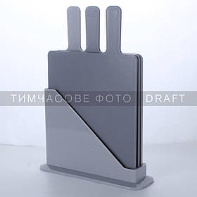 Набір дошок кухонних на підставці Ardesto Fresh, 3шт, 24.1х33х7.9см, пластик