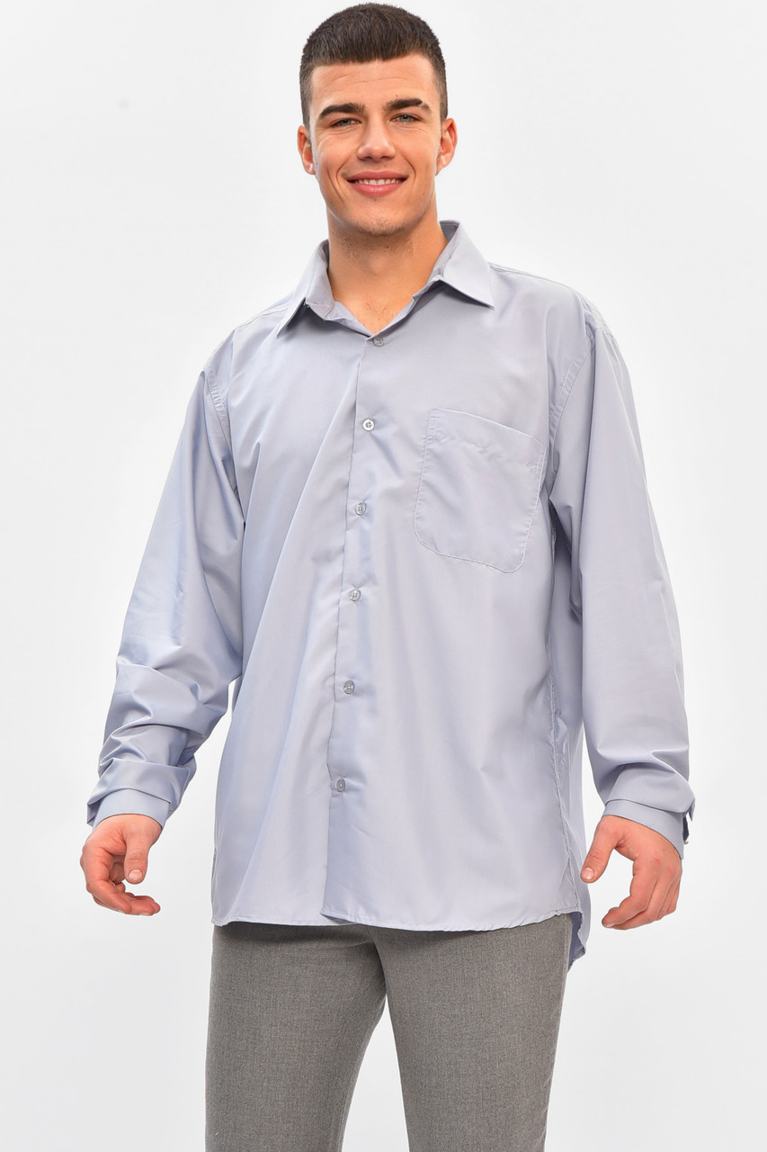 Сорочка чоловіча однотонна блакитного кольору 208229P, фото 1