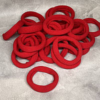 Набір гумок для волосся ø 4 см (Калуш), колір- червоний, упаковка 25 шт, Червоний