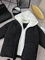 Женский зимний пуховик с меховым капюшоном и синтепоном 250 IS 1303