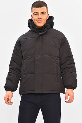 Куртка чоловіча демісезонна чорного кольору Уцінка р.L 208114T Безкоштовна доставка