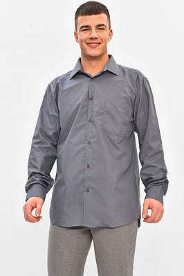 Сорочка чоловіча однотонна темно-сірого кольору 208253T Безкоштовна доставка