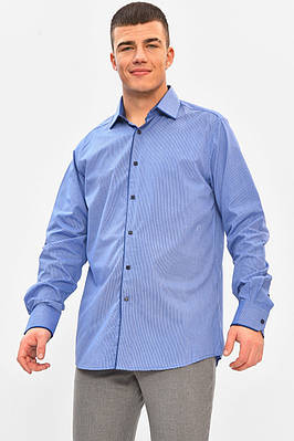 Сорочка чоловіча синього кольору з принтом 208255T Безкоштовна доставка