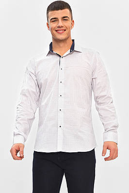 Сорочка чоловіча білого кольору з принтом 208257T Безкоштовна доставка