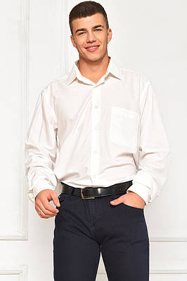 Сорочка чоловіча однотонна білого кольору р.41 208269T Безкоштовна доставка