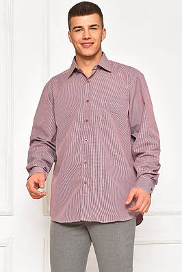 Сорочка чоловіча червоного кольору з принтом р.40 208275T Безкоштовна доставка