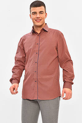 Сорочка чоловіча червоного кольору з принтом р.39 208278T Безкоштовна доставка