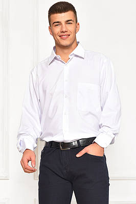 Сорочка чоловіча однотонна білого кольору р.41 208279T Безкоштовна доставка