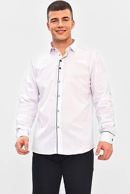 Сорочка чоловіча однотонна білого кольору р.L 208281T Безкоштовна доставка