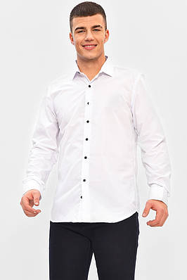 Сорочка чоловіча однотонна білого кольору р.L 208283T Безкоштовна доставка