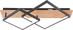 Люстра стельова світлодіодна VALESO DK6588/2 з пультом, LED 47W, димер, Чорний+Дерево