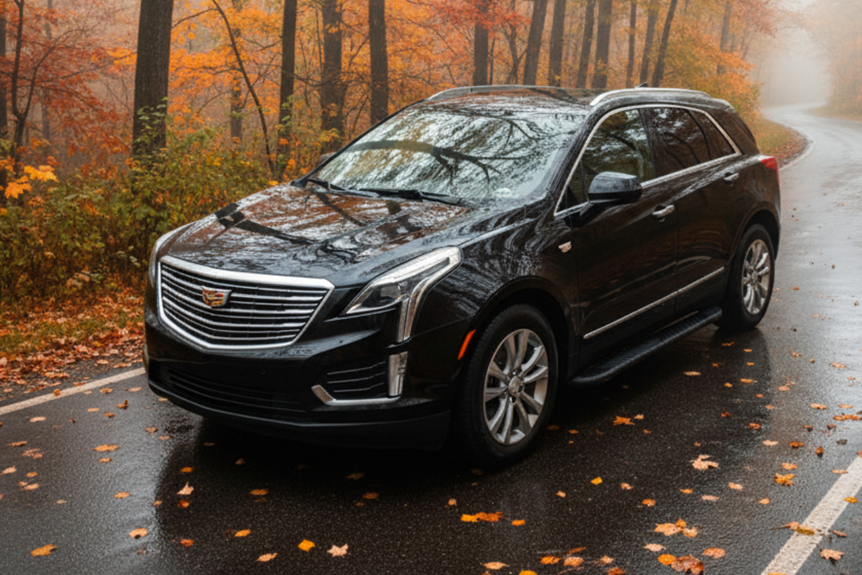 Бокові пороги Bosphore Black для Cadillac XT5 алюміній (2 шт.), фото 1