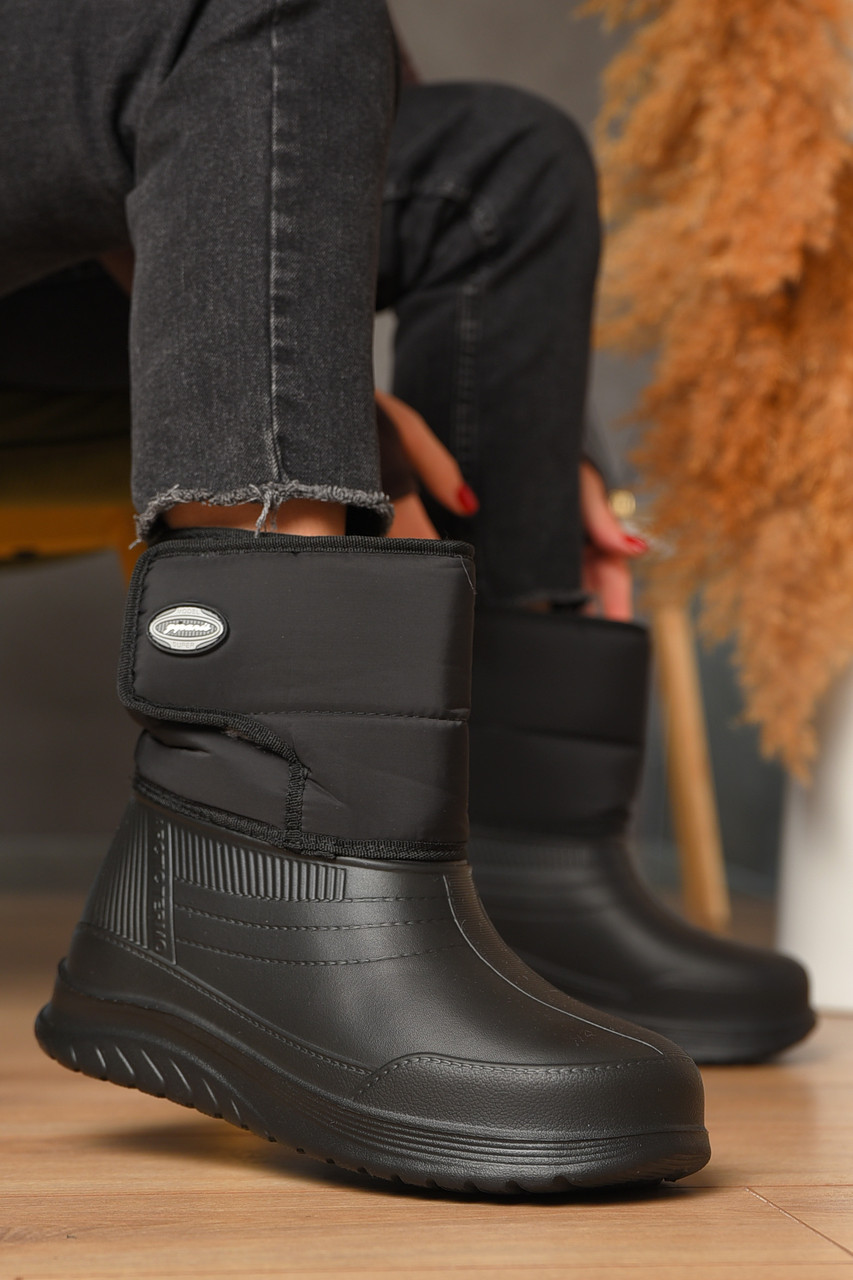 Дутики жіночі на хутрі чорного кольору р.38 193675T Безкоштовна доставка, фото 1