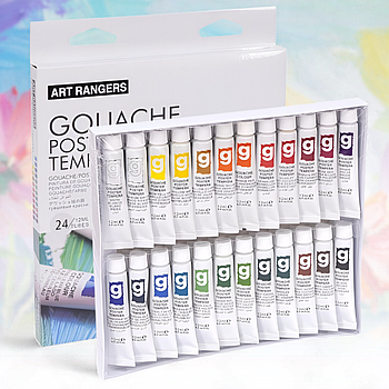 Набір гуашевих фарб "Art Ranger" на 24 кольори по 12 мл "Gouache" EG2412 Упаковка 24 шт.