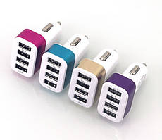 USB прикурювач від 12V 4,1 A на 4 виходи на блістері