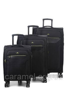 Набір валіз Франція (L M S-3шт) тканина чорний/Worldline 616, фото 1