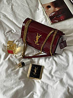 Saint Laurent Sunset Lacquered Leather Burgundy