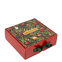 Подарункова коробка 200х200х70 "Новорічні іграшки"