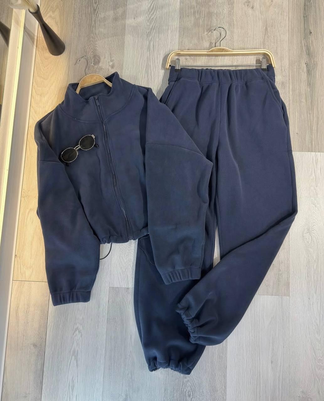 Костюм : кофта на затяжках знизу + джоггери шоколадного кольору, фото 1