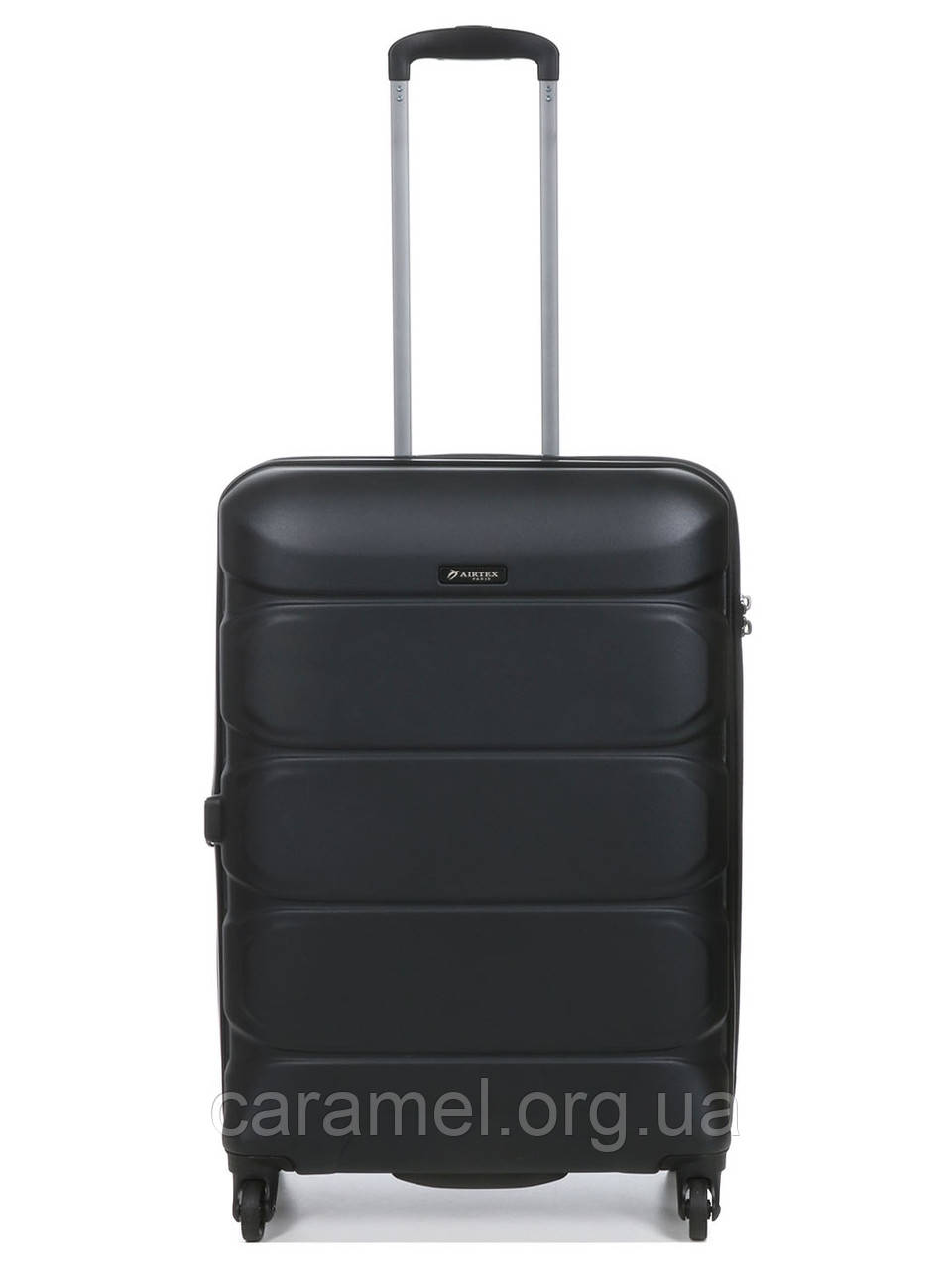 Валіза середня M полікарбонат чорна 66х46х26+4/77л/3.6кг/Airtex 748, фото 1