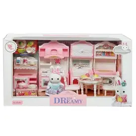 Кухня флоксова фігурка, меблі, посуд, продукти, в коробці 6681