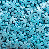 Посипка кондитерська Коктейль Сніжинки блакитні перламутрові, 50 г П919