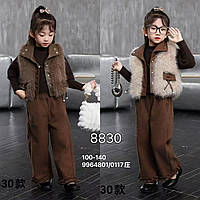 Костюм-трійка дитячий прогулянковий на дівчинку 3-7 років (2кв) "FUNTIK" недорого від прямого постачальника