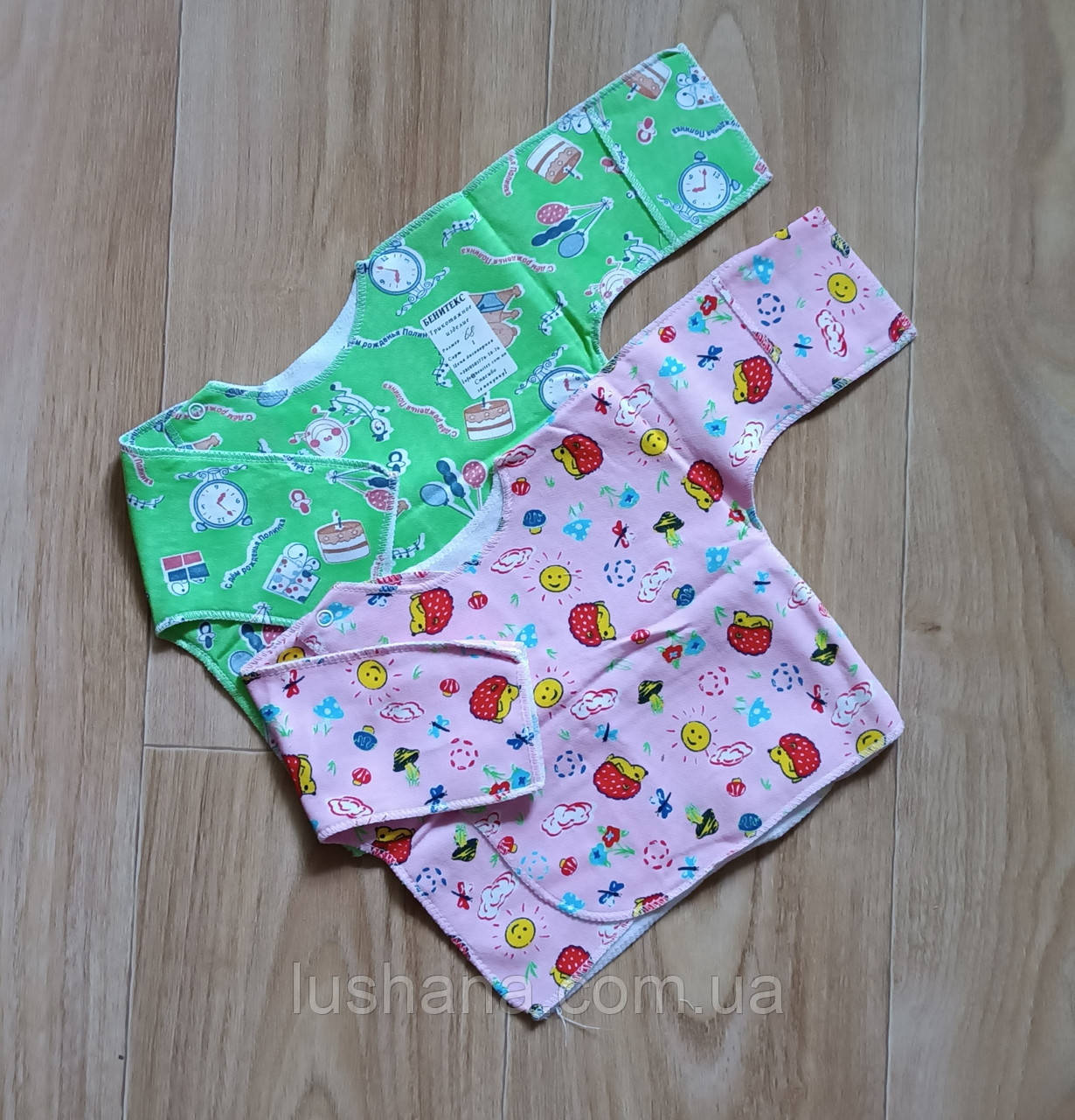 Утеплена кофта сорочечка на дівчинку / начос (фланель) / р.68 / 3-6 міс. / 1 шт. / зелений, фото 1