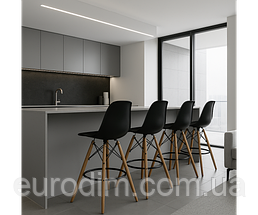 Стілець Тауер Вуд барний високий чорний, фото 5