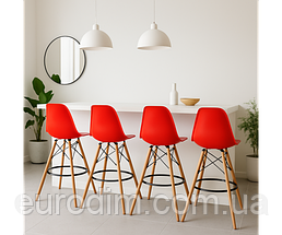 Стілець Тауер Вуд барний високий червоний, фото 4