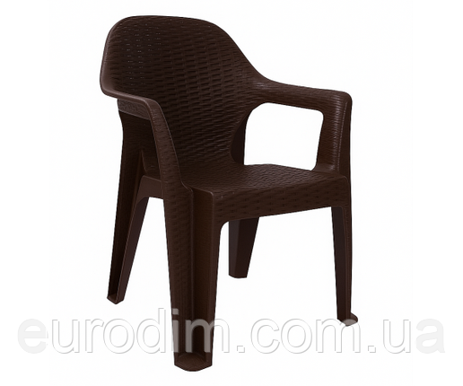 Стілець Міла пластиковий ротанг коричневий, фото 1