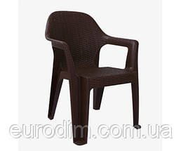Стілець Міла пластиковий ротанг коричневий, фото 3