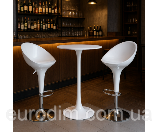 Стіл Тюльпан Н високий барний білий д. 60 см, фото 2